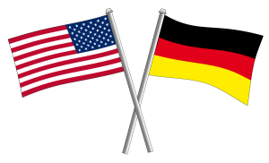 アメリカ合衆国国旗とドイツ国旗