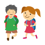 小学生の男の子と女の子のイラスト