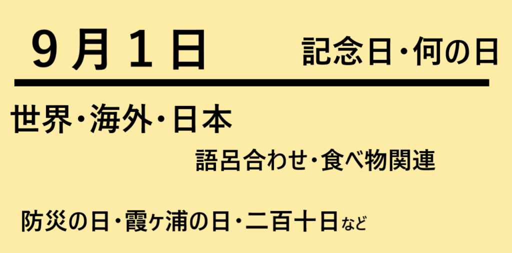９月１日の記念日・何の日文字画像