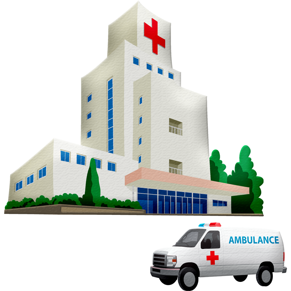 救急車と病院・救急のイメージ画像