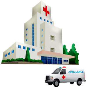 救急車と病院・救急のイメージ画像