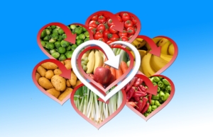 野菜とハート・ビタミンのイメージ画像