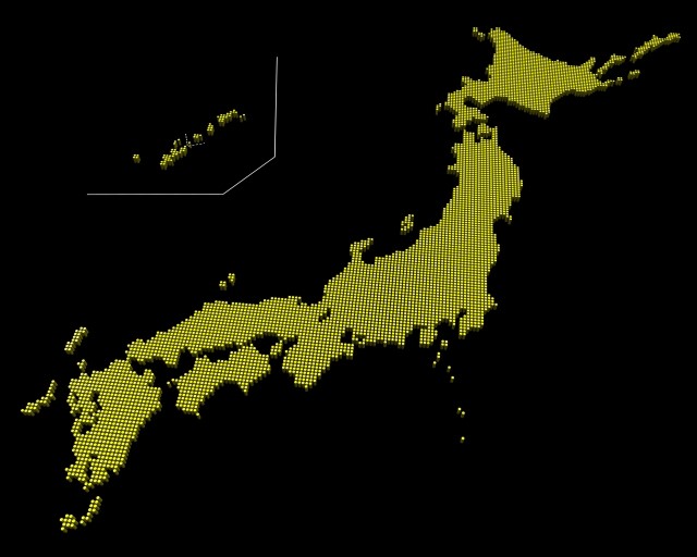 日本の地図・ドット絵