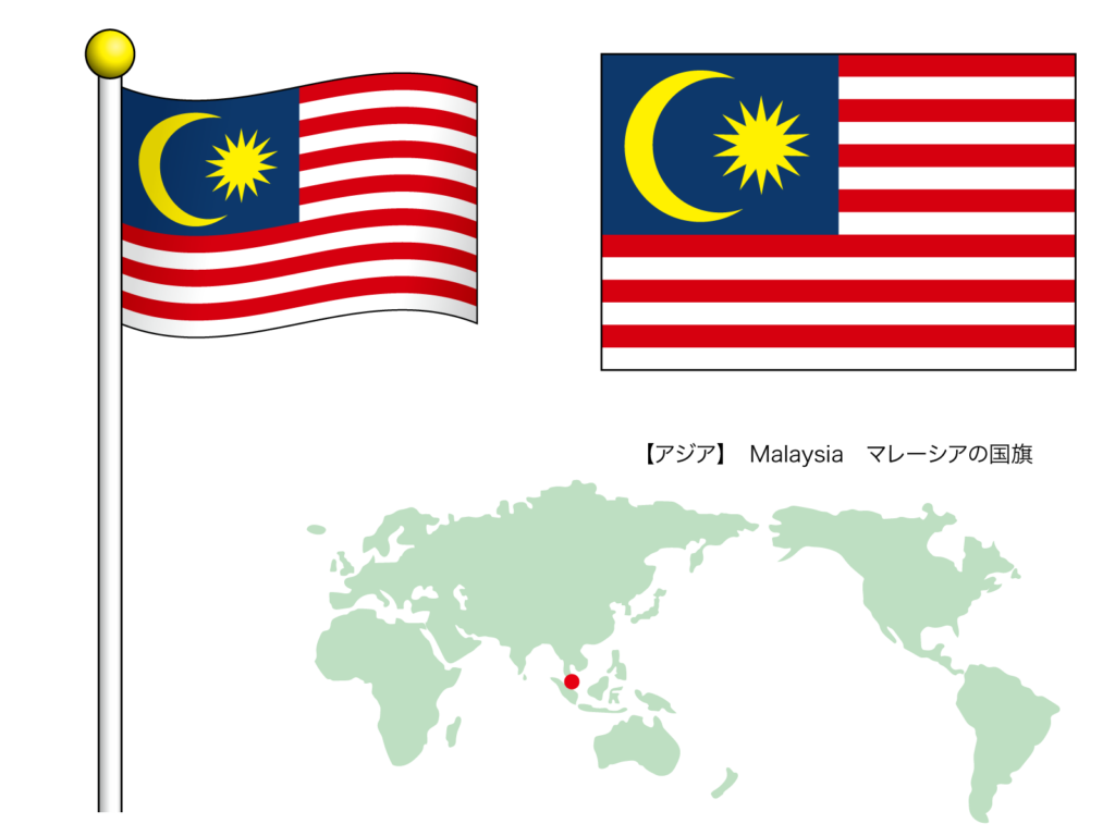 マレーシアの国旗と位置