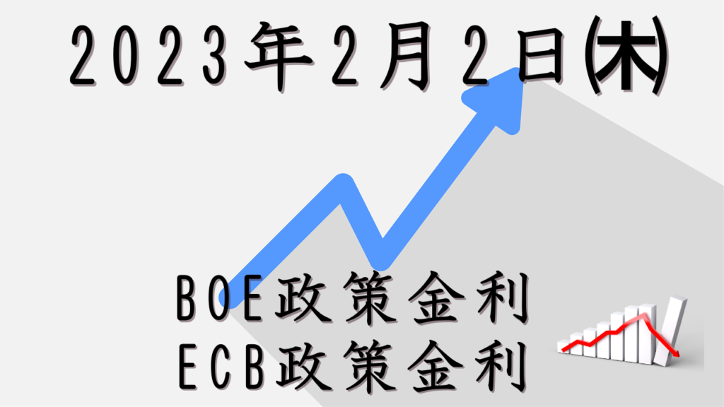 2023年2月2日㈭・BOE政策金利、ECB政策金利